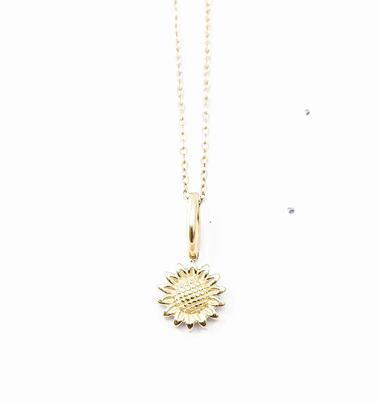 angel wing pendant necklace -Dainty Sunflower Necklace