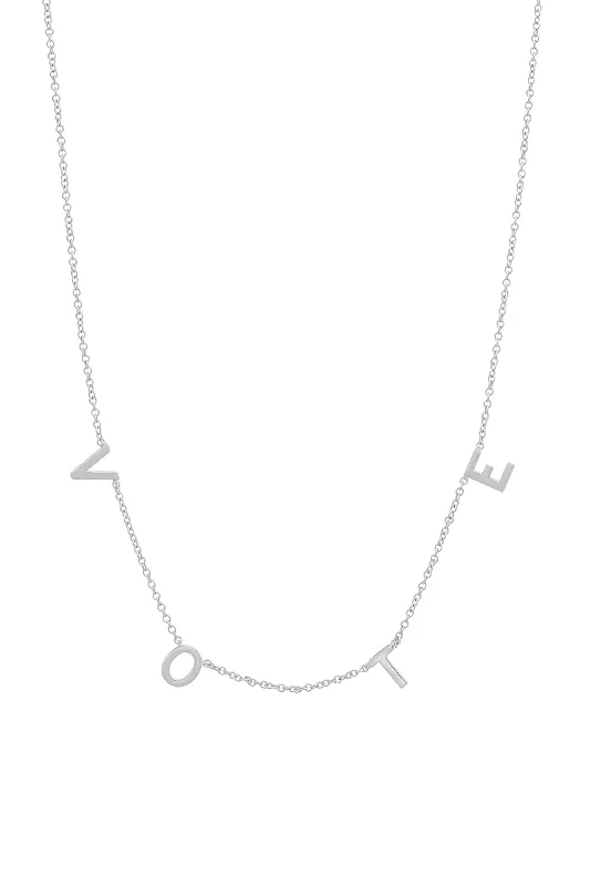 modern geometric pendant necklace -The Silver Vote Necklace x WWAV