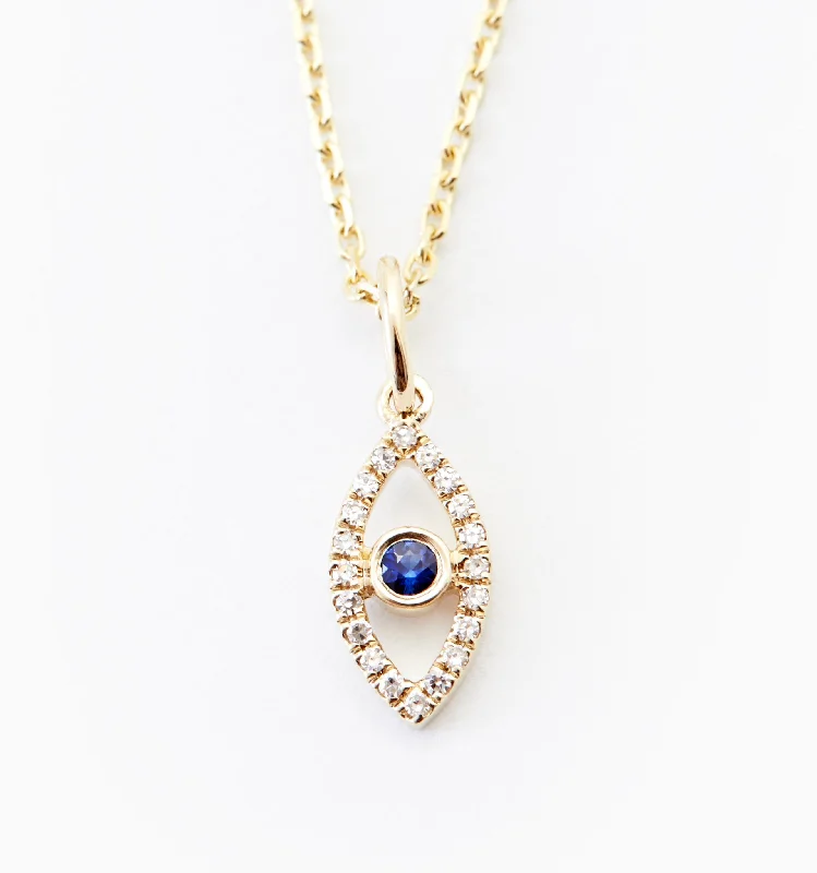 charm necklace with initials -Evil Eye Diamond Necklace