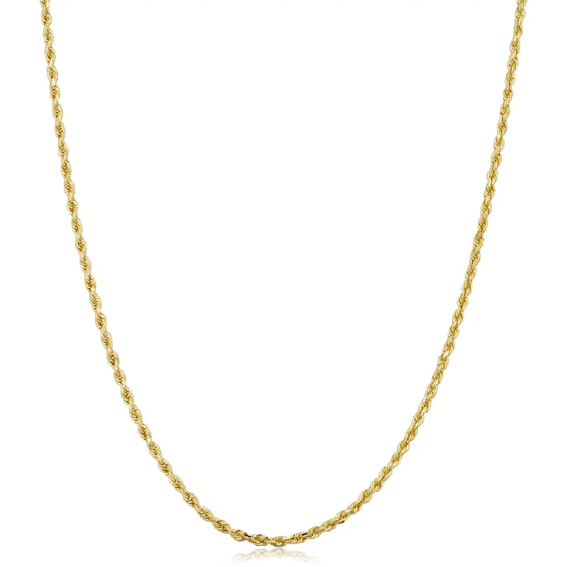 handmade crochet necklace -Fremada 14k Yellow Gold 1.5-mm Solid Rope Chain Necklace (14 - 30 inches)