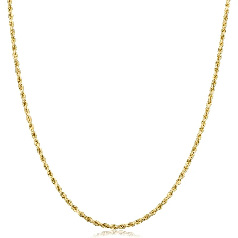 diamond choker necklace -Fremada 14k Yellow Gold 1.7-mm Solid Rope Chain Necklace (14 - 36 inches)