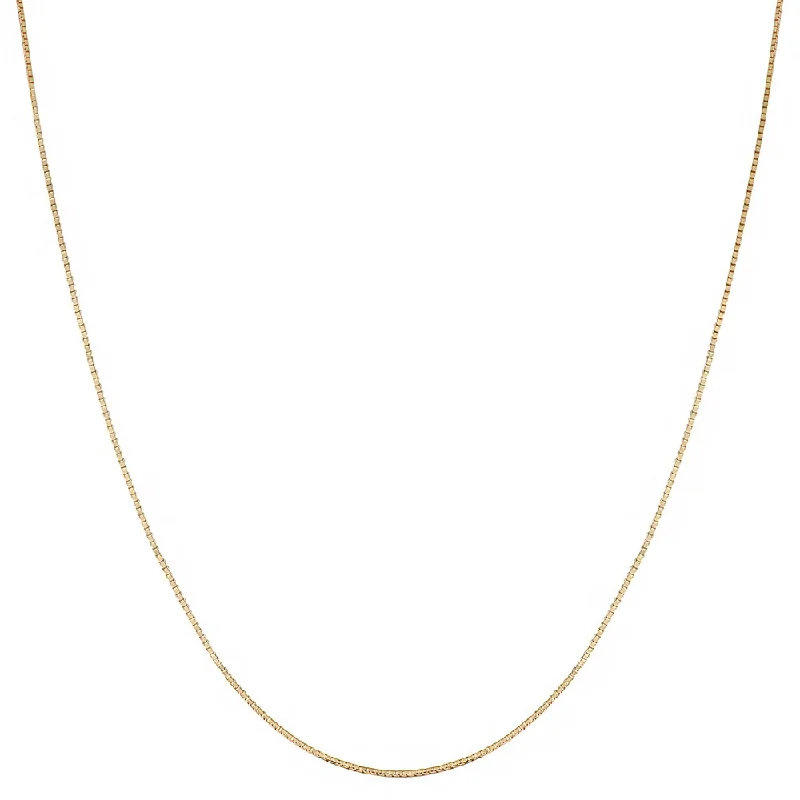 simple gold charm necklace -Fremada 14k Yellow Gold Box Necklace (16-30 inch)