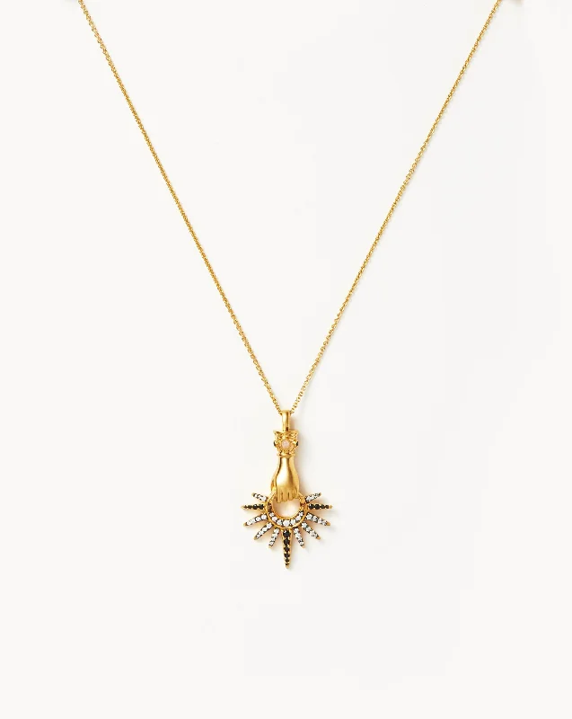 handmade leather necklace -Harris Reed Star Catcher Pendant Necklace | 18ct Gold Vermeil/Pearl