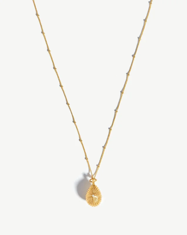 long gold necklace with pendant -Harris Reed Star Crossed Necklace | 18ct Gold Plated/Black Onyx