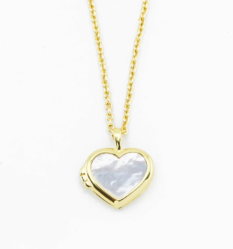 luxury pearl choker necklace -Heart Locket Necklace