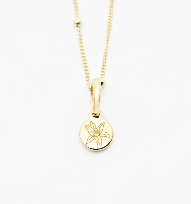 rose gold necklace for women -Lily Flower Necklace - May