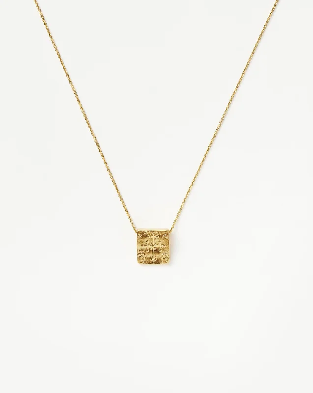 gold rope chain necklace -Lucy Williams Byzantine Square Coin Pendant Necklace | 18ct Gold Vermeil