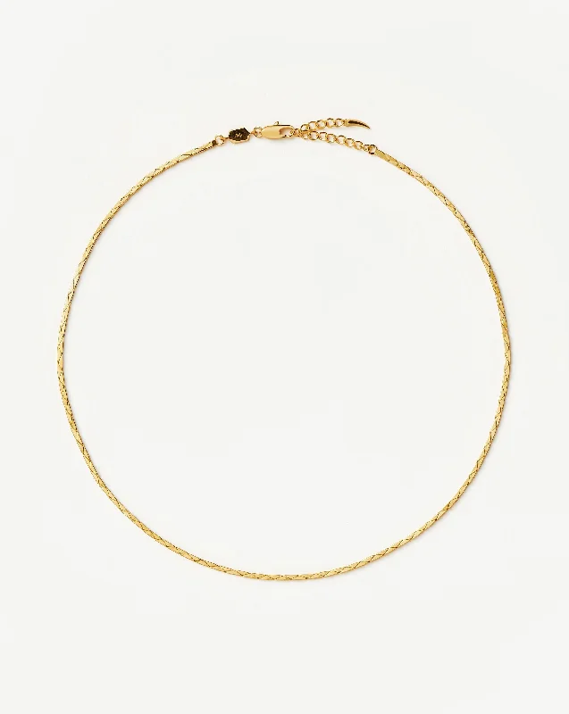 handmade gemstone necklace -Lucy Williams Cobra Snake Chain Choker | 18ct Gold Plated