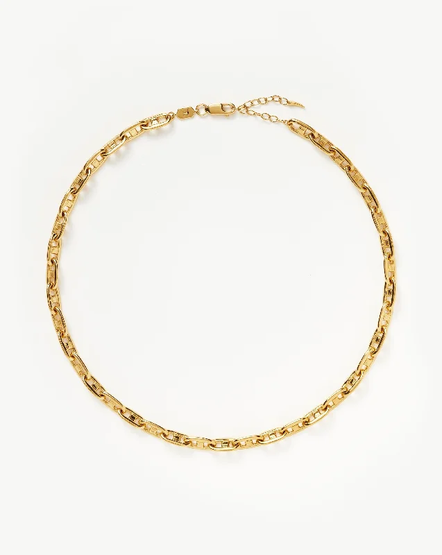 diamond eternity necklace -Mariner Chain Choker | 18ct Gold Plated