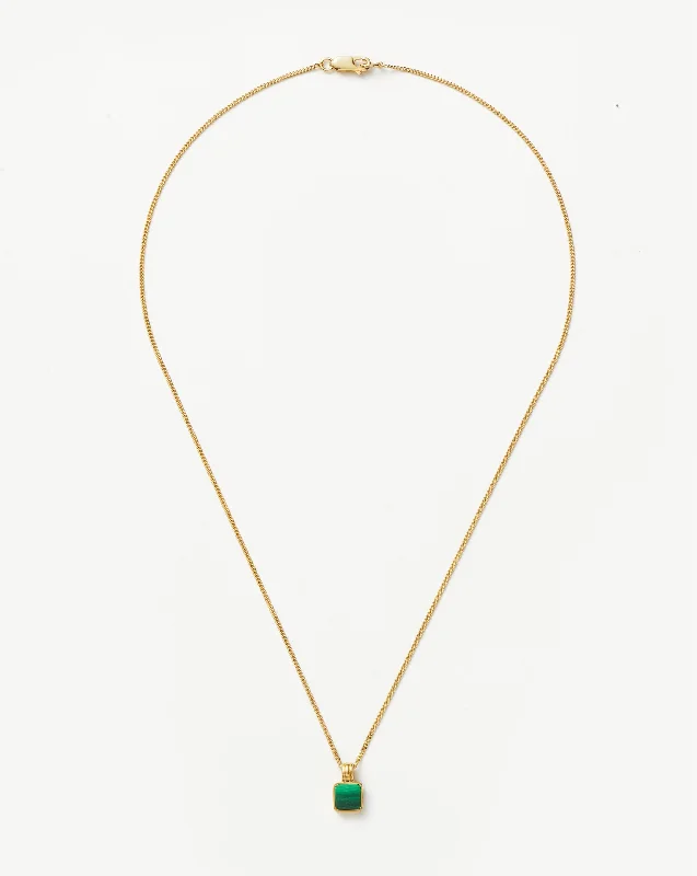 dainty bar necklace for women -Lucy Williams Mens Square Charm Necklace