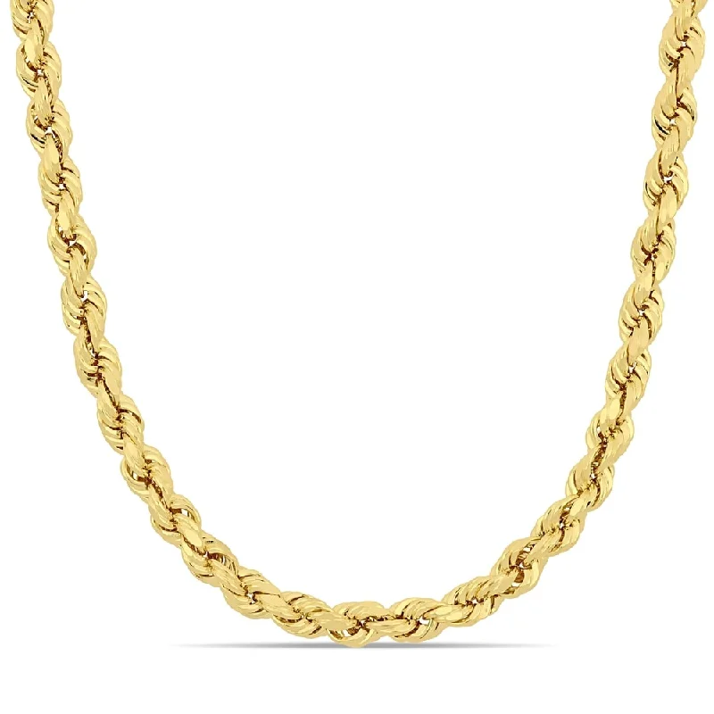 adjustable necklace with charm -Miadora 10k Yellow Gold 22 Inch Rope Chain Necklace