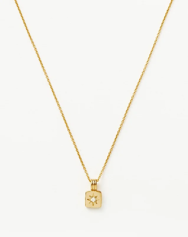 personalized coordinates necklace -Mini Star Ridge Pendant Necklace | 18ct Gold Vermeil