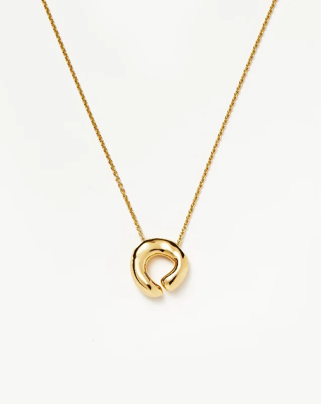 anchor pendant necklace -Molten Open Pendant Necklace | 18ct Gold Plated