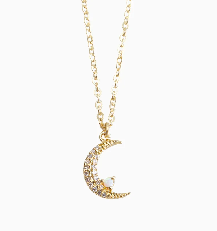 simple chain necklace for women -Crescent Moon Necklace