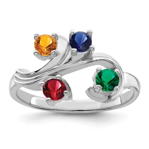 infinity symbol ring -Birthstone Fleur Mother's Family Birthstone Ring