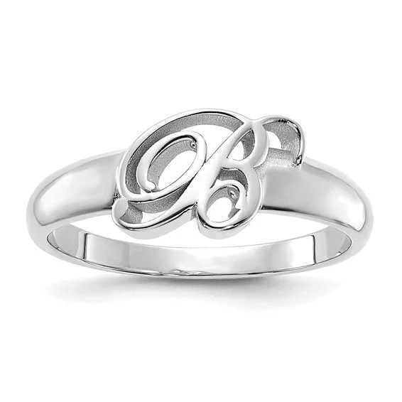 organic shape handmade ring -Sterling Silver or Solid Gold Casted Men's Initial Ring