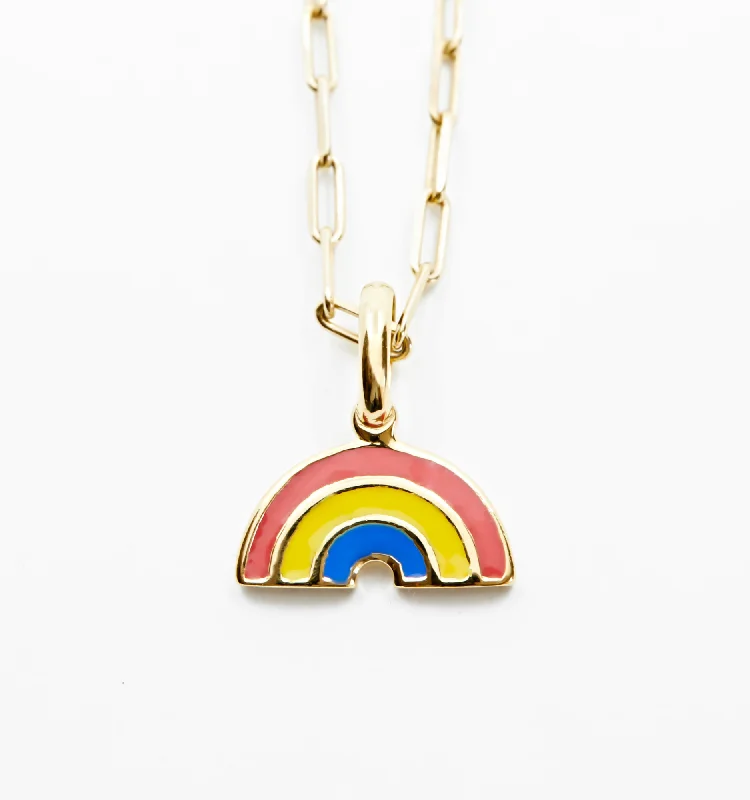 simple diamond necklace -Rainbow Necklace