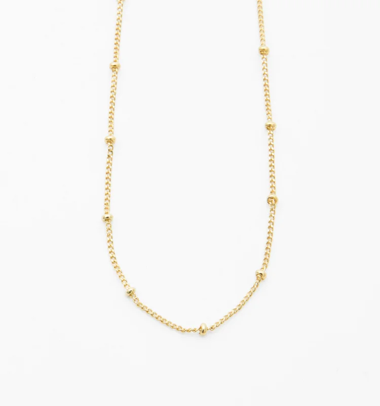 triple strand pearl necklace -Saturn Gold Chain Necklace