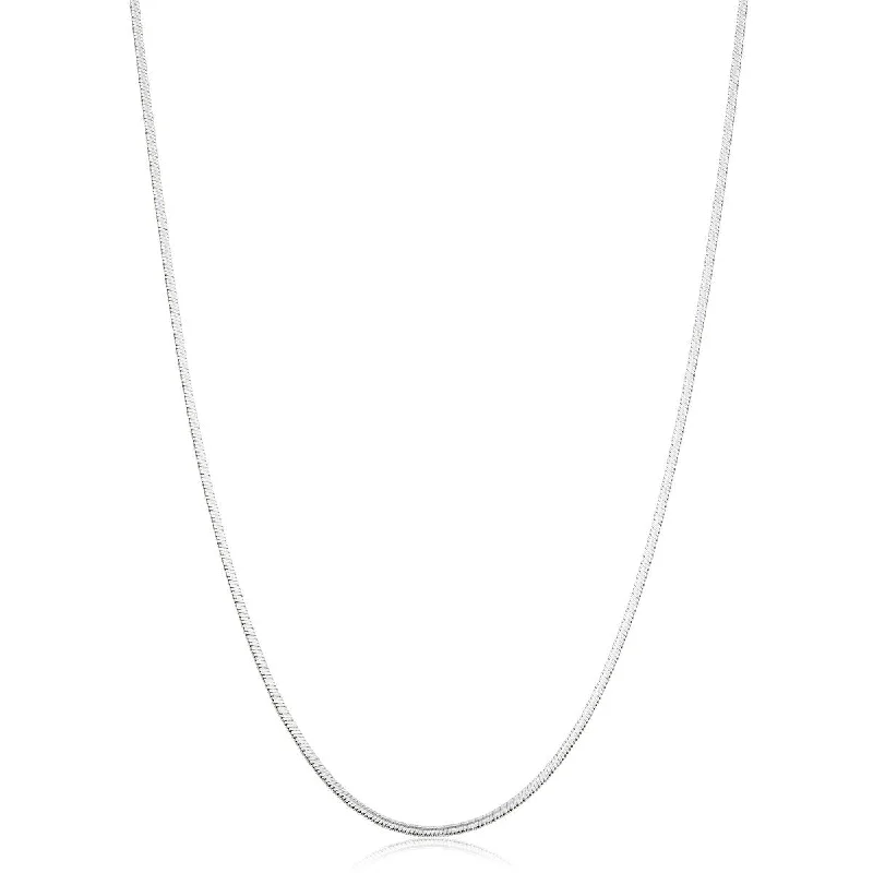 double layer necklace for women -Sterling Silver 1.3 millimeter Square Snake Chain Necklace for Women - Made in Italy