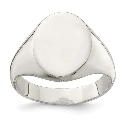 simple knot ring -Sterling Silver 15x12mm Solid Closed Back Signet Ring - (Men's Sizes)