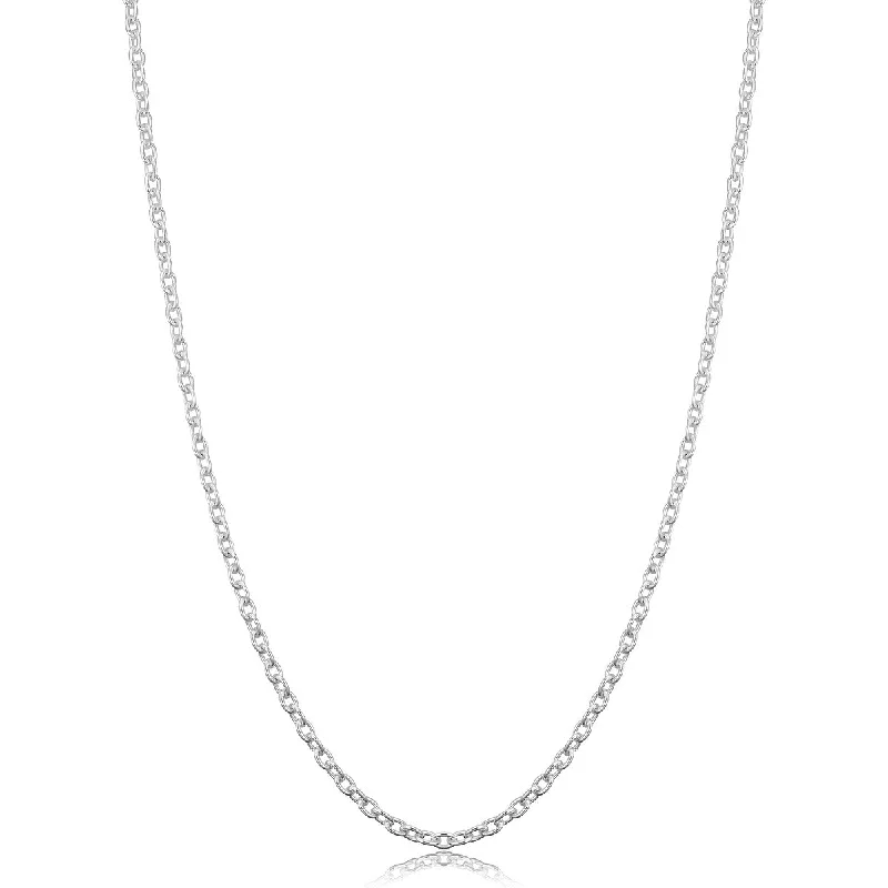 luxury emerald necklace -Sterling Silver 2.1 millimeter Round Cable Chain Necklace