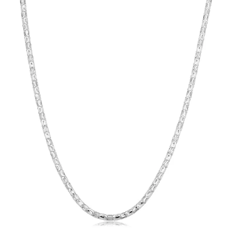 personalized birthstone necklace -Sterling Silver 2.5 millimeter Popcorn Chain Necklace