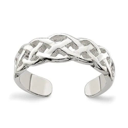 hexagon shape ring -Sterling Silver Celtic Weave Toe Ring