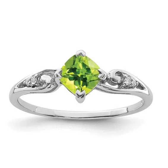 trendy knuckle ring -Sterling Silver Cushion Cut Gemstone and Diamond Rings