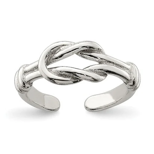 twisted rope ring -Sterling Silver Knot Toe Ring