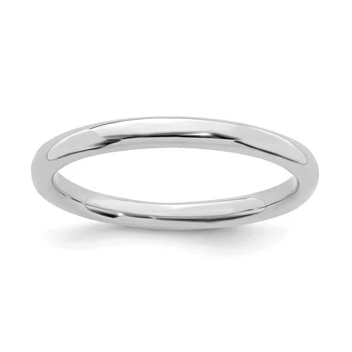 platinum solitaire engagement ring -Sterling Silver Stackable Expressions 2.25mm Polished Band Ring