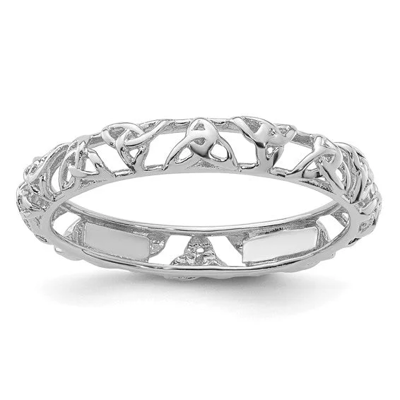 stackable rings for her -Sterling Silver Stackable Expressions Celtic Knot Eternity Ring