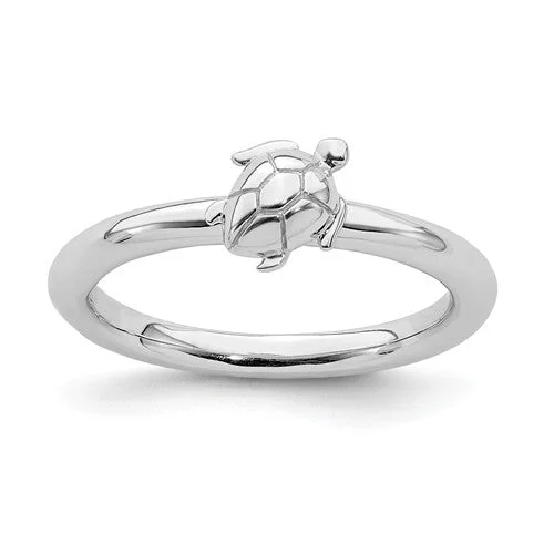 simple knot ring -Sterling Silver Stackable Expressions Turtle Ring