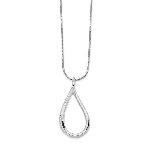 gold and diamond necklace -Sterling Silver White Ice .015ct. Diamond Infinity Necklace