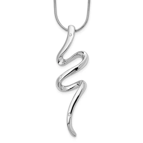 statement choker necklace -Sterling Silver White Ice Twist .025ct Diamond Pendant Necklace