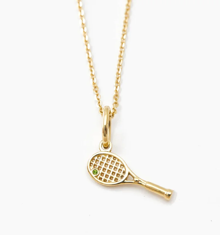 knot charm necklace -Tennis Racket Necklace