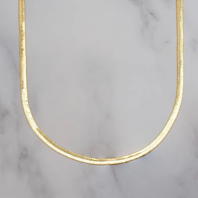 custom engraved couple necklace -Victoria Townsend Gold Plated Herringbone Chain Necklace