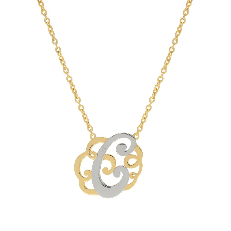 knot charm necklace -Victoria Townsend Yellow Gold Plate /.925 Sterling Silver Diamond Accent Initial Necklace