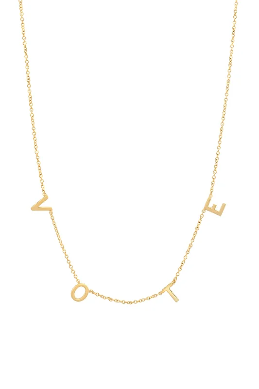 simple gold charm necklace -The Vote Necklace x WWAV