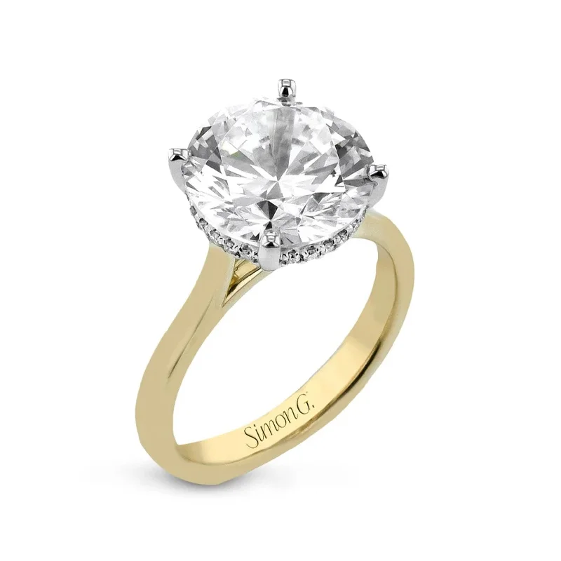 vintage style ring for women -0.06 ctw Diamond Halo Engagement Ring