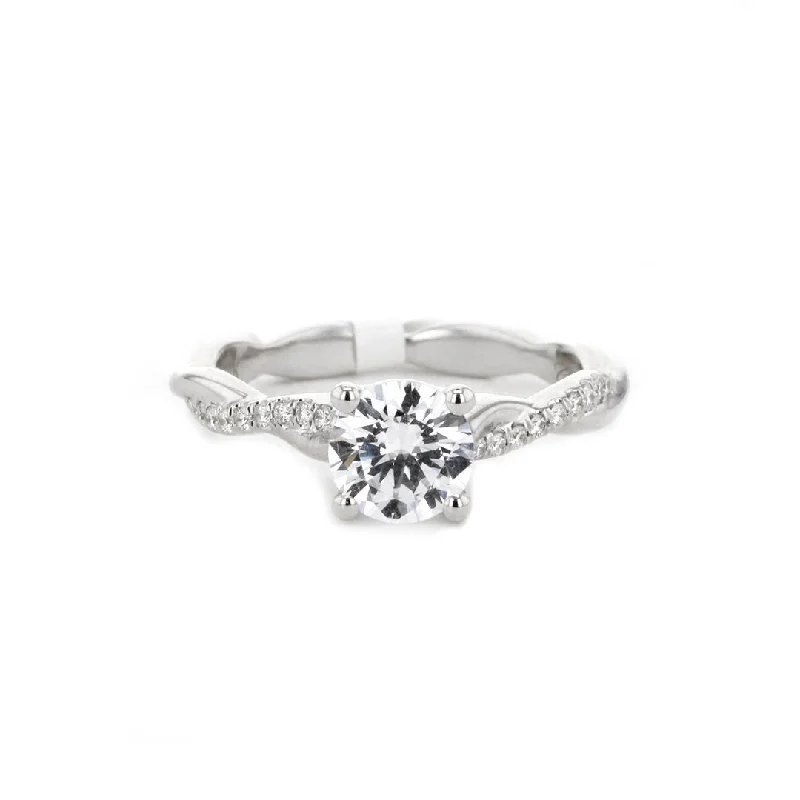 minimalist dainty ring -0.11 ctw Diamond Solitaire Engagement Ring