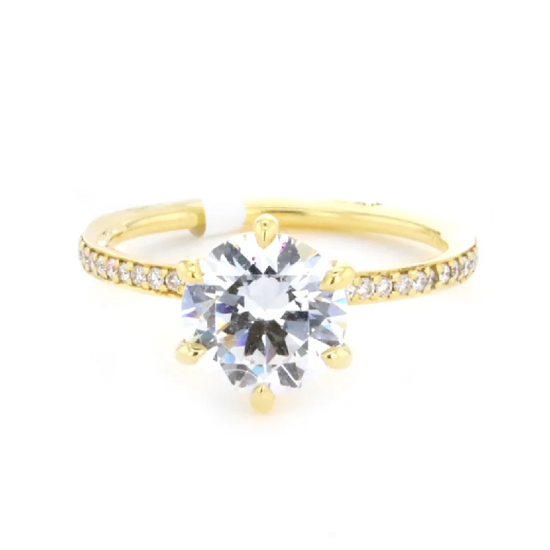 minimalist dainty ring -0.12 ctw Diamond Solitaire Engagement Ring