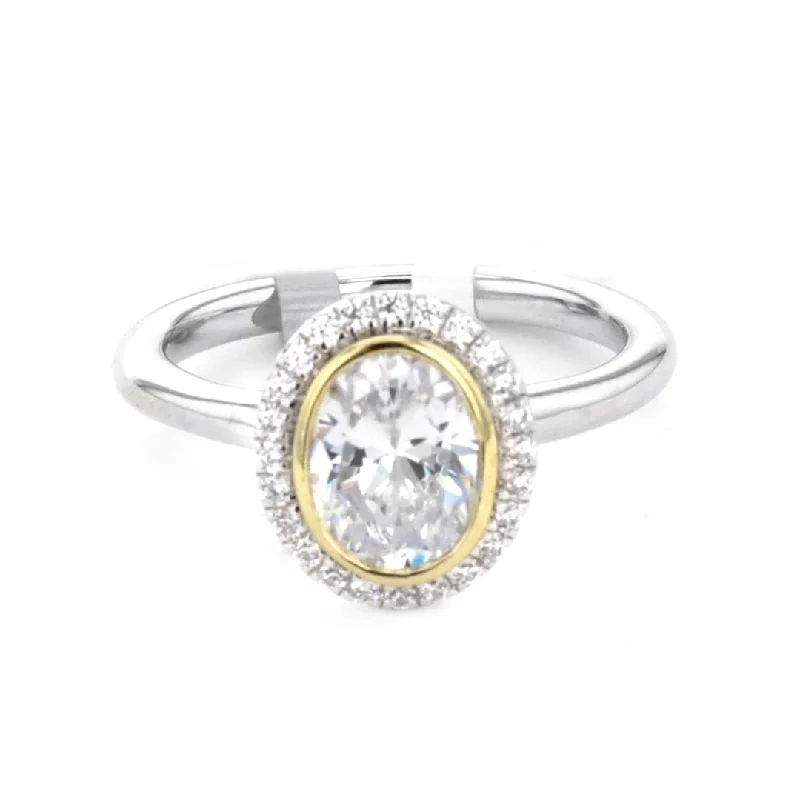 dainty gold band ring -0.14 ctw Diamond Bezel Engagement Ring