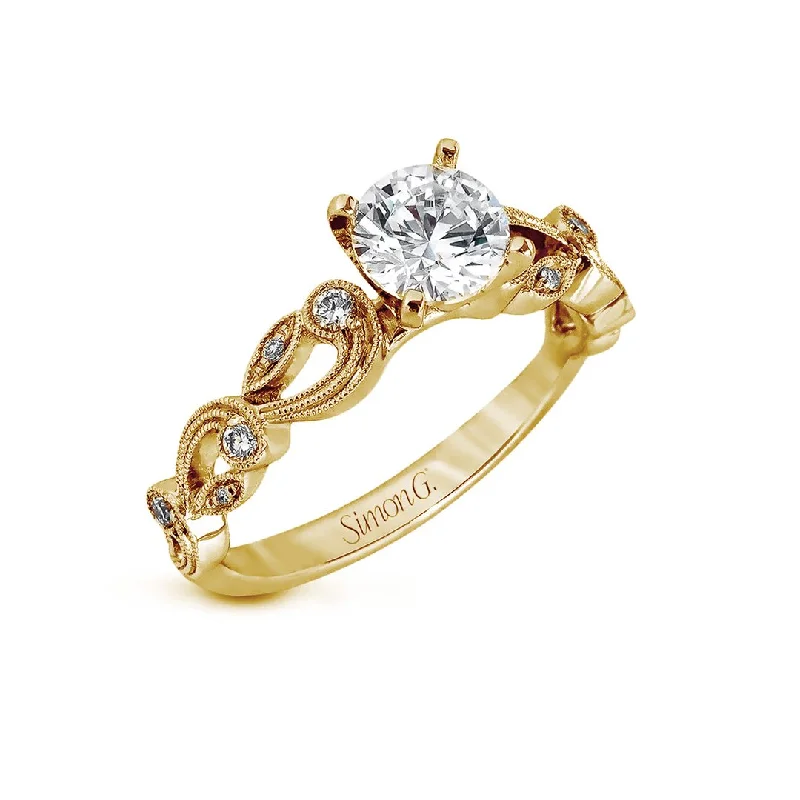 14k gold wedding band -0.15 ctw Diamond Solitaire Engagement Ring