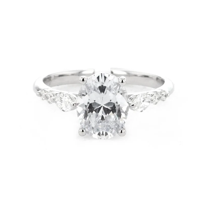 silver ring for women -0.22 ctw Diamond Solitaire Engagement Ring