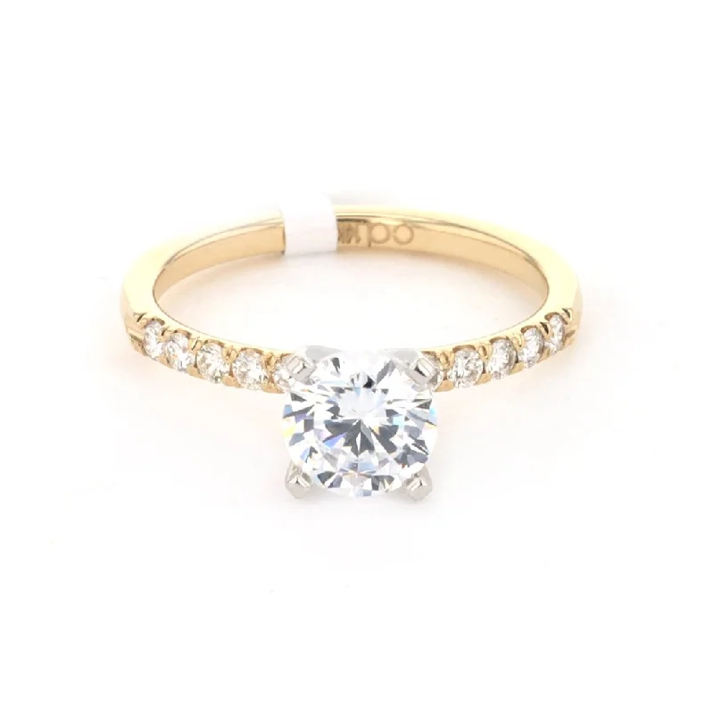 hexagon shape ring -0.23 ctw Diamond Solitaire Engagement Ring