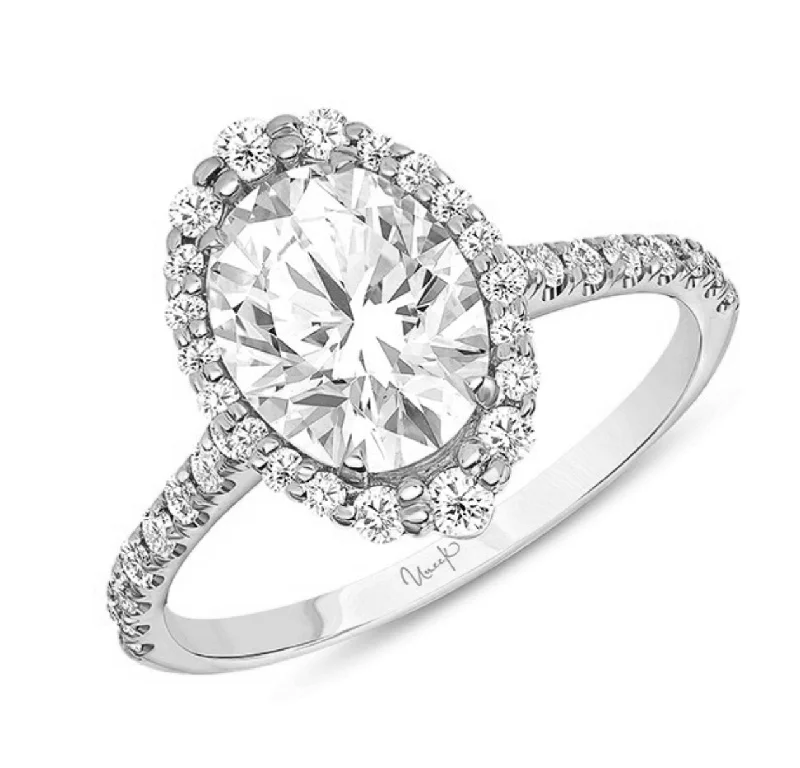 antique inspired wedding ring -0.36 ctw Diamond Halo Engagement Ring