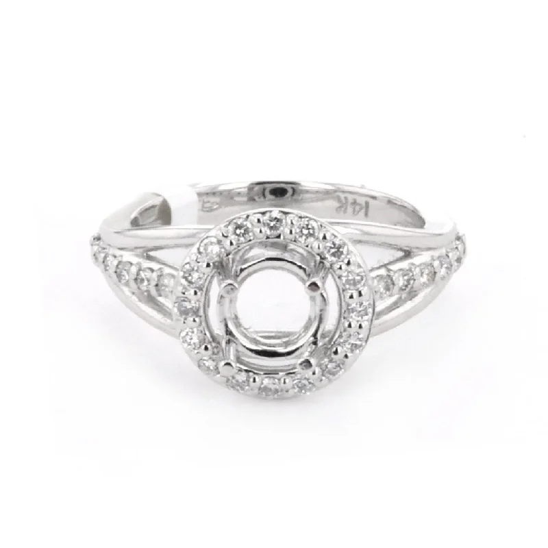 diamond wedding band -0.45 ctw Diamond Halo Engagement Ring