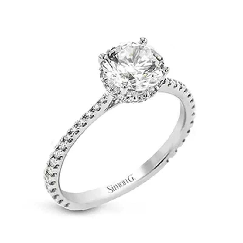 adjustable chain ring -0.46 ctw Diamond Halo Engagement Ring