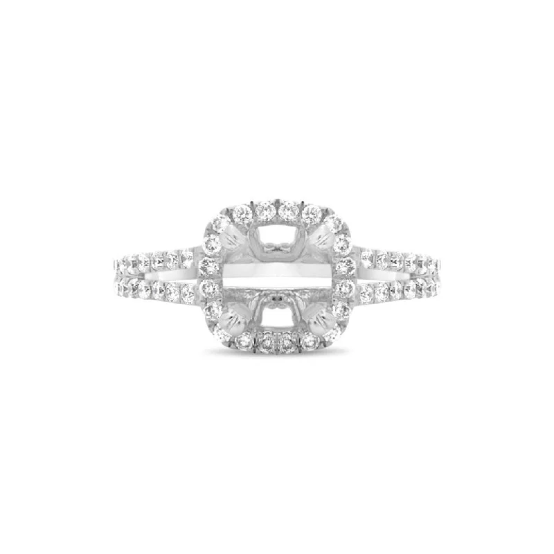 adjustable open ring for women -0.51 ctw Diamond Halo Engagement Ring