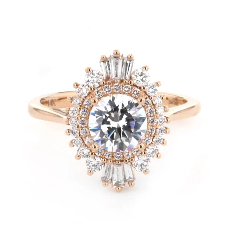 filigree detailed engagement ring -0.52 ctw Diamond Halo Engagement Ring